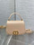 Dior M9371 Medium 30 Montaigne Avenue Top Handle Bag Apricot Ribbed Calfskin
