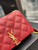 YSL 585031 Saint Laurent Becky Chain Shoulder Bag Leather Red