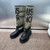 Dior KDI929CMV_S17X Warm Taupe Technical Canvas with Black Miss Dior Graffiti Print and Black Calfskin