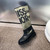 Dior KDI929CMV_S17X Warm Taupe Technical Canvas with Black Miss Dior Graffiti Print and Black Calfskin
