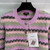 Chanel Women Round Striped knitted long-sleeved cardigan  Sweater CC69206
