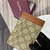 Gucci 821208 GG Emblem card case Beige and dark brown