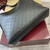 Gucci 847452 GG Emblem medium shoulder bag black GG leather