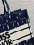 Dior M1296 Medium Book Tote Blue and Black Miss Dior Allover Embroidery M9639