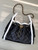 Chanel AS5293 Small Hobo Shearling Sheepskin & Gold-Tone Metal Black &White