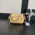Chanel AS5220 Small Camera Case Bag Shiny Crumpled Lambskin & Gold-Tone Metal Apricot