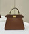 Fendi 8BN335 Peekaboo ISeeU Petite Caramel interlace leather bag 80138S