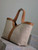 YSL 817602AAEB31000 Y Tote in canvas and leather Beige