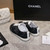 Chanel G46076 Women 24B Trainers Cotton  Black & White C91286