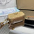 Prada 1NR025 Crochet and leather mini-pouch Natural