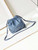 CHANEL 22 Mini Handbag Washed Denim & Silver-Tone Metal AS3980 Blue