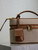 YSL 766731 GABY vanity bag in lambskin Earthy yellow cowhide paired with cotton and linen