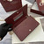 Gucci 497985 GG GG Marmont wallet on chain beige and Wine Red leather
