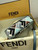 Fendi 8BS017  Baguette Mini  Blue & Brown denim-effect FF jacquard bag