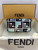 Fendi 8BS017  Baguette Mini  Blue & Brown denim-effect FF jacquard bag