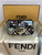 Fendi 8BS017  Baguette Mini  Blue & Brown denim-effect FF jacquard bag