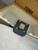 Fendi 8BS017  Baguette Mini  Blue & Brown denim-effect FF jacquard bag