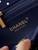 Chanel A01112 Flap Blue Fabric Printed with white raindrops