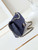 Chanel A01112 Flap Blue Fabric Printed with white raindrops
