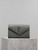 YSL 377828 Classic Cassandre chain wallet in grain de Poudre leather Gray Silver