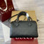 Gucci 815255 GG Emblem Small Top Handle Bag Black