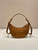 Prada 1BC194 Prada Arqué suede leather shoulder bag Brown