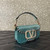 Valentino V3WCRYSTALSILVER Valentino Locò Foldover Top Small Shoulder Bag Ligth Blue