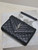 YSL 600195 Envelope Small In Quilted Grain De Poudre Embossed Leather Black with Silver Hardward