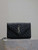 YSL 600195 Envelope Small In Quilted Grain De Poudre Embossed Leather Black with Silver Hardward