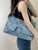 Chanel Shopping Hobo Bag 25K Denim Canvas AS5740 Blue
