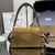 Prada Explore medium suede shoulder bag with flap 1BD394 Brown