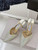 Jimmy Choo SAEDA100ZPJ Gold Satin Pumps with Crystals JC90013