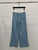 Chanel Women Fashion Contrast color drawstring Tencel denim wide-leg pants Jeans C58800