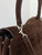Balenciaga 7897792 Rodeo Handbag Small in Dark Brown Suede aged-Silver