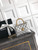 Chanel AS2214 Mini Flap Bag with Top Handle calfskin diamante gold metal Silver