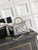 Chanel AS2214 Mini Flap Bag with Top Handle calfskin diamante gold metal Silver