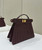 Fendi 8BN327 Peekaboo ISeeU Small Wine Red interlace leather bag 80138M