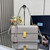 Prada Soft Sound medium leather shoulder bag 1BN023 Light Gray
