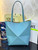 Loewe Medium Puzzle Fold tote in shiny calfskin A657G50X01 Lake Blue