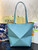 Loewe Medium Puzzle Fold tote in shiny calfskin A657G50X01 Lake Blue