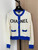 Chanel Women Lettering color-block wool cardigan Sweater CC69207