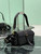Prada Explore medium Lambskin leather shoulder bag with flap 1BD394 Black