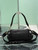 Prada Explore medium Lambskin leather shoulder bag with flap 1BD394 Black