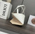 Loewe A657V25X01  Mini Puzzle Fold tote in shiny calfskin Apricot White