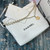 Chanel 22 Small Handbag Shiny Calfskin AS3260 White Gold with Black logo