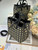 Dior M2835 Small Dior Toujours Vertical Tote Bag Black tweed embroidered diamonds