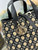 Dior M2835 Small Dior Toujours Vertical Tote Bag Black tweed embroidered diamonds