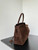 Balenciaga 7897722 Rodeo Handbag Medium in Suede Dark Brown aged-Silver