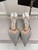 Jimmy Choo SAEDA100ZPJ Gold Satin Pumps with Crystals JC90015