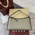 Gucci 847449 GG Emblem medium shoulder bag Beige and Black